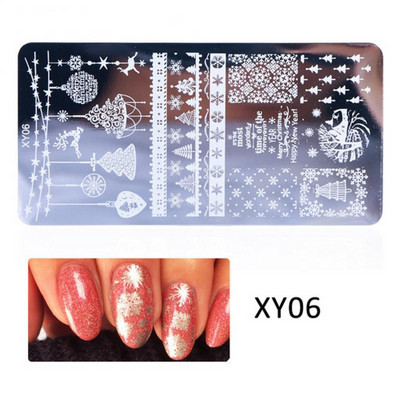 Πρότυπα Πλάκα Σφράγισης Φύλλα λουλουδιών Στένσιλ από ανοξείδωτο ατσάλι Εκτύπωση νυχιών θερμοκρασίας εικόνας Εργαλεία σφράγισης μανικιούρ Nail Art