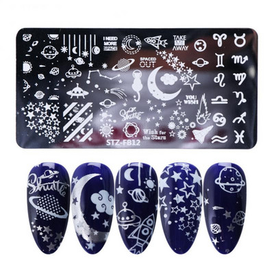 Πρότυπα Πλάκα Σφράγισης Φύλλα λουλουδιών Στένσιλ από ανοξείδωτο ατσάλι Εκτύπωση νυχιών θερμοκρασίας εικόνας Εργαλεία σφράγισης μανικιούρ Nail Art