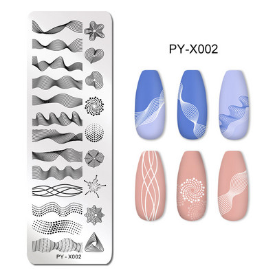 Πρότυπα τέχνης νυχιών Σχέδιο πλάκας σφράγισης λουλούδι Ζωικό γυαλί θερμοκρασίας δαντέλα Πρότυπα σφραγίδας Πλάκες Εικόνα