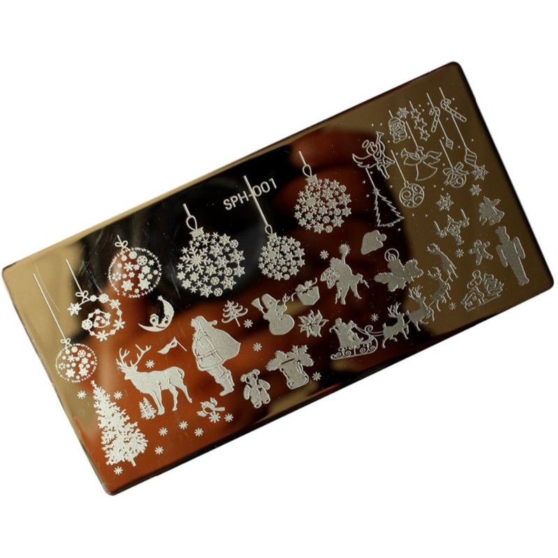 1 tk Hämmastavad DIY Halloweeni küünekunsti ideed küünekunsti templi malli pildiplaat DIY lihtsad jõulud küünte kunsti tembeldustööriistad WJ113