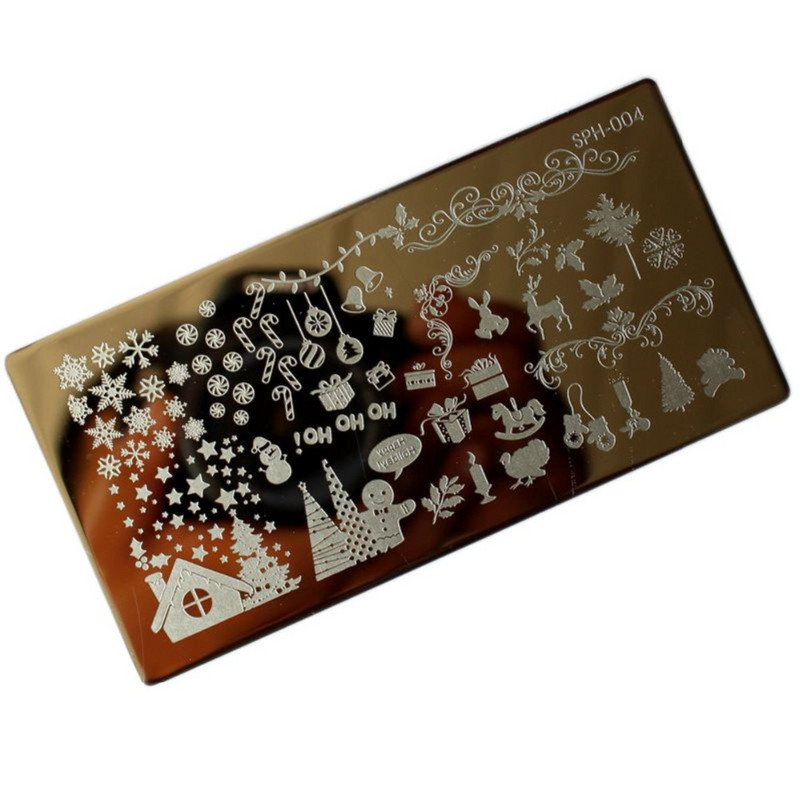 1 tk Hämmastavad DIY Halloweeni küünekunsti ideed küünekunsti templi malli pildiplaat DIY lihtsad jõulud küünte kunsti tembeldustööriistad WJ113