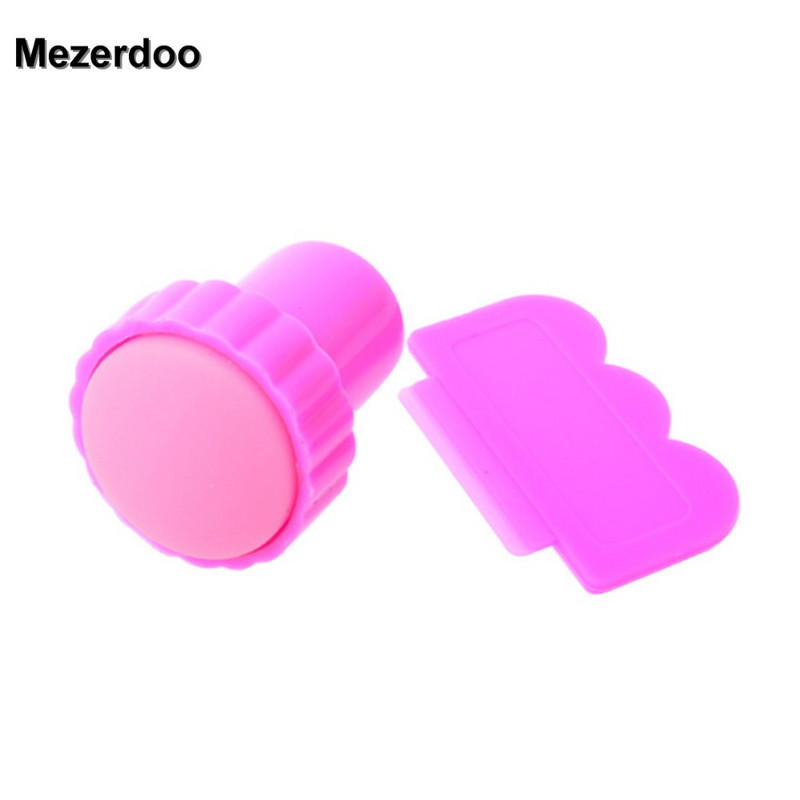 Πλάκες σφράγισης νυχιών Τετράγωνες πλάκες εικόνας από ανοξείδωτο χάλυβα+Σετ στάμπας εκτύπωσης ροζ Nail Art M96