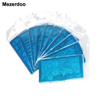 1 τεμ. Mezerdoo Rectangle Πρότυπο για σφράγιση νυχιών Lace Flower Leaves Stamp Nail 12*6cm Πιάτο σφράγισης νυχιών μανικιούρ M106