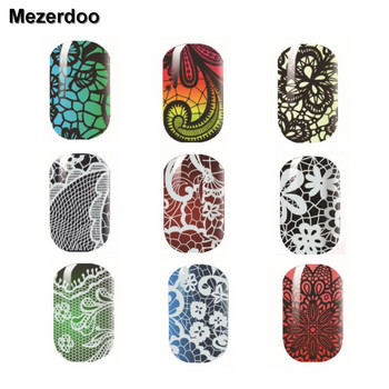 1 τεμ. Mezerdoo Rectangle Πρότυπο για σφράγιση νυχιών Lace Flower Leaves Stamp Nail 12*6cm Πιάτο σφράγισης νυχιών μανικιούρ M106