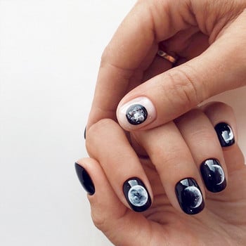 1 φύλλο Moonlight 3D Nail Art Αυτοκόλλητα Moon Eclipse Αυτοκόλλητο Νυχιών Αστέρι Αυτοκόλλητα Αυτοκόλλητα Νυχιών Διακοσμητικά νυχιών