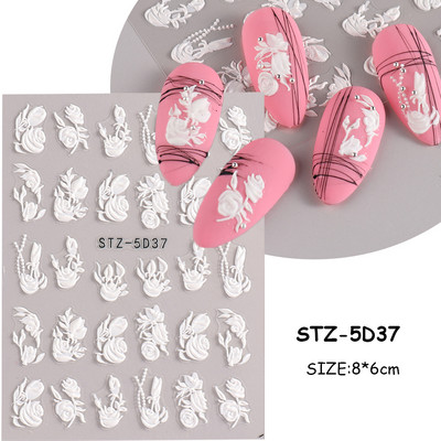 5D dombornyomott körömdísz matricák piros szerelem szív ragasztó csúszkák aranyos rajzfilm kutyalevél matrica Valentin napi dekoráció NF5D-K210