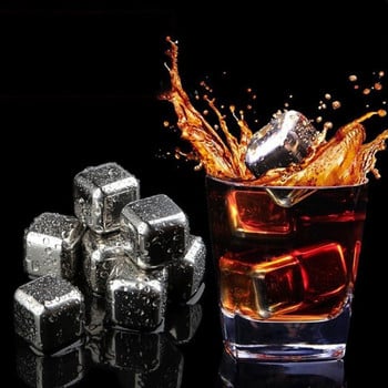 Ανοξείδωτα Ice Rocks Whisky Ice Stone Ice Cubes Μεταλλικά επαναχρησιμοποιήσιμες πέτρες ψύξης για κρασί μπύρα Αξεσουάρ μπαρ ποτών για κουζίνα