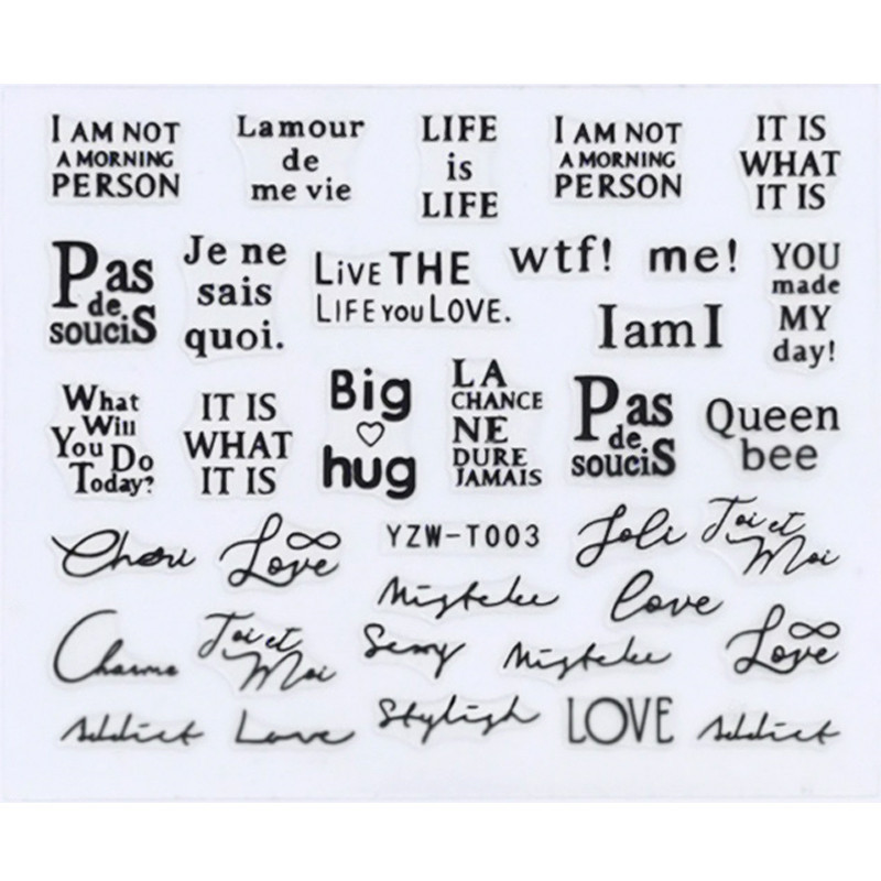 1 tk 3D küünekleebised lahedad inglise kirjaga küünekleebised fooliumi armastus südame disain küüned aksessuaarid mood maniküüri kleebised