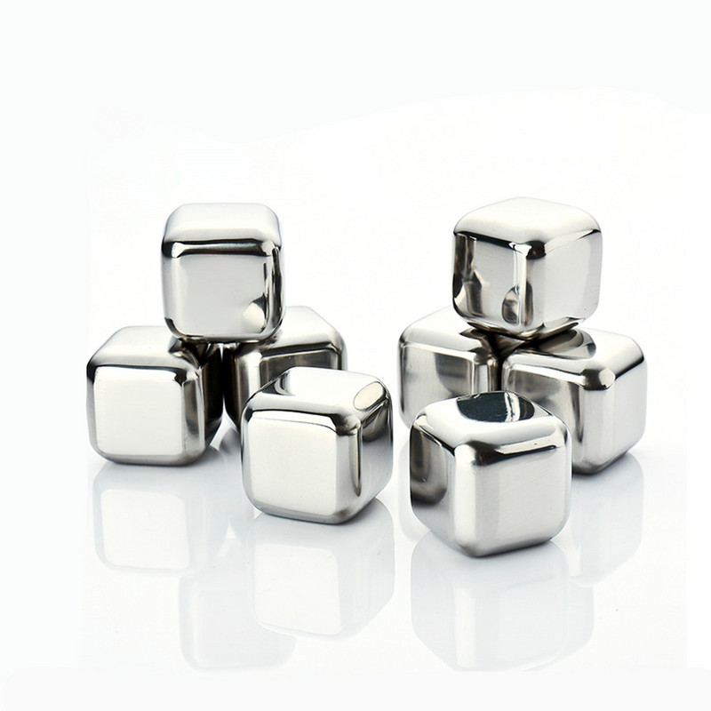 304 Gyorsfagyasztott rozsdamentes acél jégkocka ivóitalok hűtés fém jégszemcsék háztartási whisky jég bor sör jeges forró