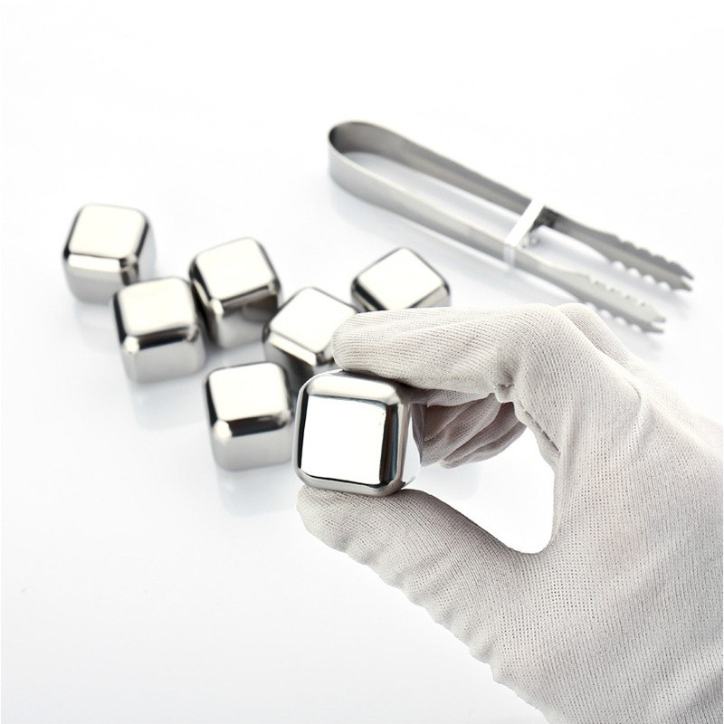 304 Gyorsfagyasztott rozsdamentes acél jégkocka ivóitalok hűtés fém jégszemcsék háztartási whisky jég bor sör jeges forró