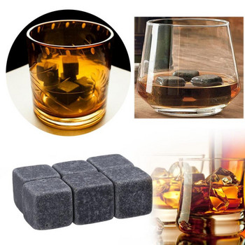 Ζεστό ουίσκι 6 τεμαχίων Ice Wine Stone Whisky Ice Cube Drink Cube Whisky Rock Granite Whisky Stone Bar