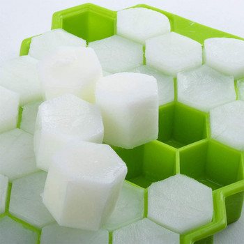 SILIKOLOVE Creative Honeycomb Ice Cube Maker Тави за многократна употреба Силиконова форма за кубчета лед Форма за лед без BPA с подвижни капаци