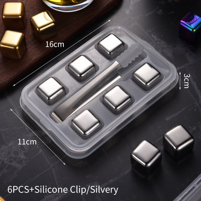 4/6 tk 304 roostevabast terasest jääkuubikute komplekt, korduvkasutatavad jahutavad kivid viina viski veini jahutav metallist kuubik rock peo baari tööriist