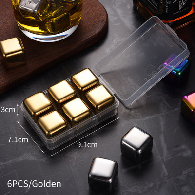 4/6 tk 304 roostevabast terasest jääkuubikute komplekt, korduvkasutatavad jahutavad kivid viina viski veini jahutav metallist kuubik rock peo baari tööriist