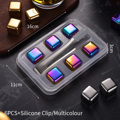 4/6 tk 304 roostevabast terasest jääkuubikute komplekt, korduvkasutatavad jahutavad kivid viina viski veini jahutav metallist kuubik rock peo baari tööriist