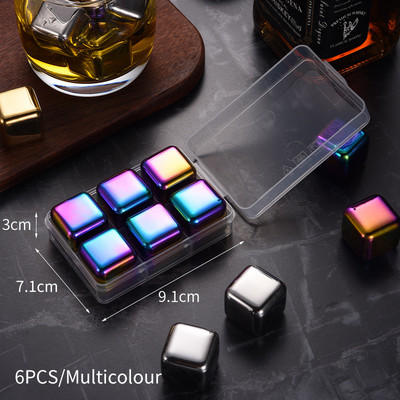 4/6 tk 304 roostevabast terasest jääkuubikute komplekt, korduvkasutatavad jahutavad kivid viina viski veini jahutav metallist kuubik rock peo baari tööriist