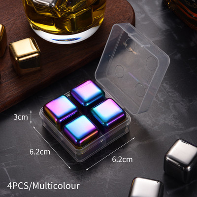 4/6 tk 304 roostevabast terasest jääkuubikute komplekt, korduvkasutatavad jahutavad kivid viina viski veini jahutav metallist kuubik rock peo baari tööriist