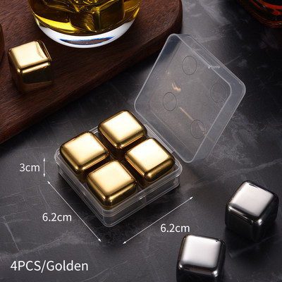 4/6 tk 304 roostevabast terasest jääkuubikute komplekt, korduvkasutatavad jahutavad kivid viina viski veini jahutav metallist kuubik rock peo baari tööriist