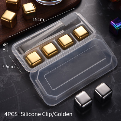 4/6 tk 304 roostevabast terasest jääkuubikute komplekt, korduvkasutatavad jahutavad kivid viina viski veini jahutav metallist kuubik rock peo baari tööriist