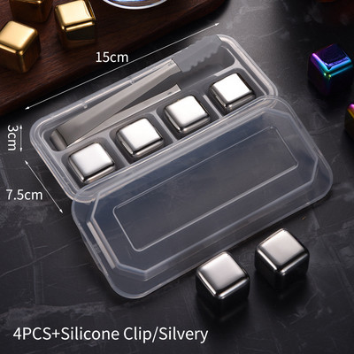 4/6 tk 304 roostevabast terasest jääkuubikute komplekt, korduvkasutatavad jahutavad kivid viina viski veini jahutav metallist kuubik rock peo baari tööriist