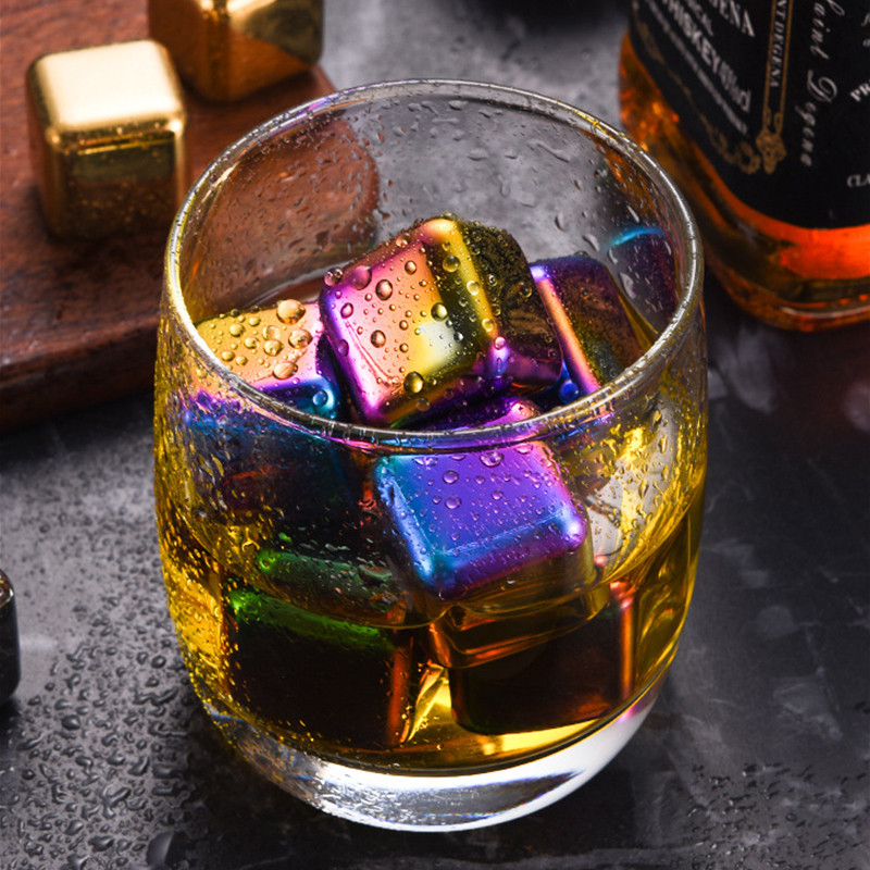 4/6 tk 304 roostevabast terasest jääkuubikute komplekt, korduvkasutatavad jahutavad kivid viina viski veini jahutav metallist kuubik rock peo baari tööriist