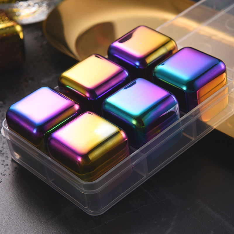 4/6 tk 304 roostevabast terasest jääkuubikute komplekt, korduvkasutatavad jahutavad kivid viina viski veini jahutav metallist kuubik rock peo baari tööriist