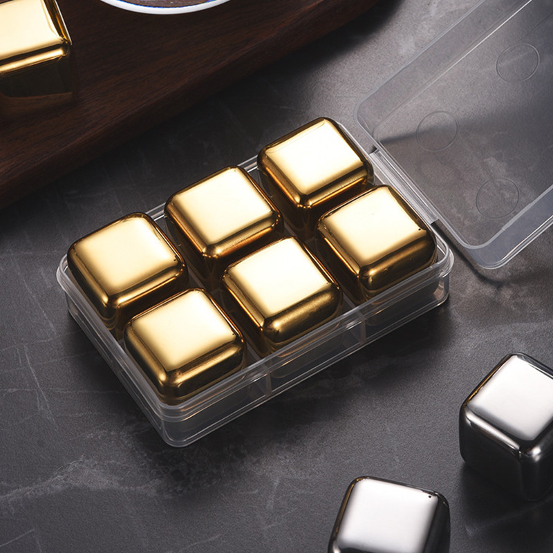 4/6 tk 304 roostevabast terasest jääkuubikute komplekt, korduvkasutatavad jahutavad kivid viina viski veini jahutav metallist kuubik rock peo baari tööriist