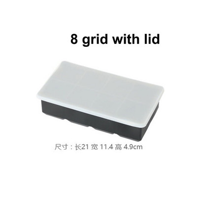 2/4/6/8/15 Tinklelis Didelis ledo kubelio formos kvadratinis ledo padėklas Formas Didelis Cubitera maistinis silikoninis padėklas "pasidaryk pats" ledo gaminimo ledo kubelių padėklas