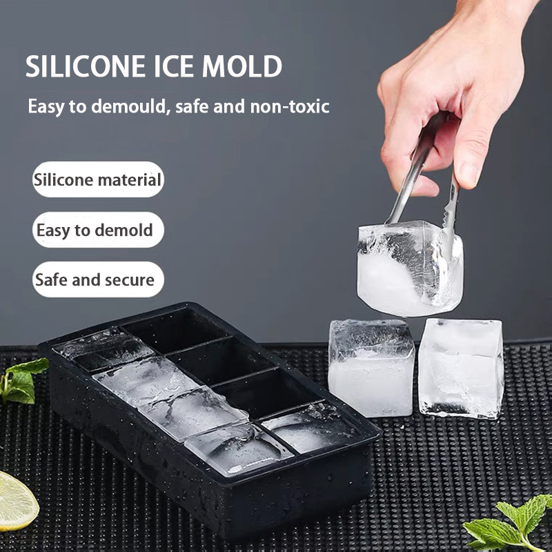 2/4/6/8/15Grid Large Ice Cube Mold Square Ice Tray Mold Large Cubitera Food  Grade Silicone Tray Mold DIY Ice Maker Ice Cube Tray