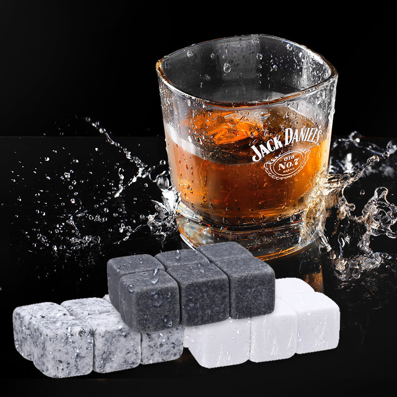 6 komada Whisky Stones Ispijanje Ice Cube Hladnjak za višekratnu upotrebu Whisky Ice Stone Whisky Natural Rocks Bar Hladnjak za vino Party vjenčani dar