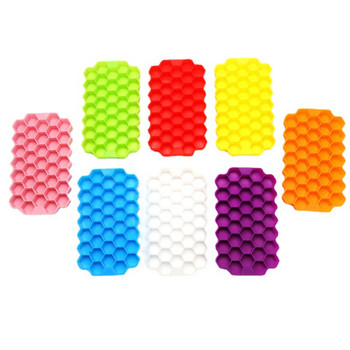 37 Grid Honeycomb Силиконова форма за кубчета лед Форма за тава за лед с голям капацитет Многократна употреба за хранителен ледогенератор с капаци Форма за сладолед