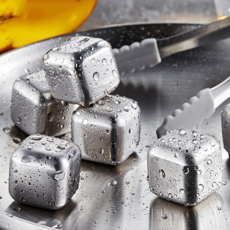 8 buc. cub de gheață din oțel inoxidabil 304 piatră de răcire reutilizabilă pentru vodcă piatră de whisky whisky bere accesorii de răcire băuturi de vară