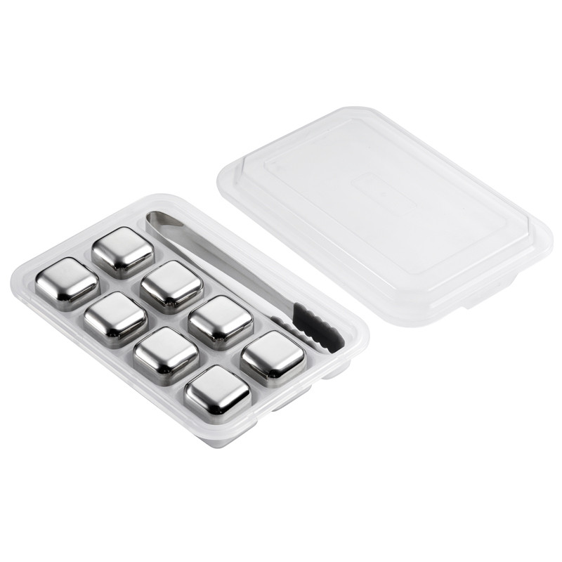 8 buc. cub de gheață din oțel inoxidabil 304 piatră de răcire reutilizabilă pentru vodcă piatră de whisky whisky bere accesorii de răcire băuturi de vară