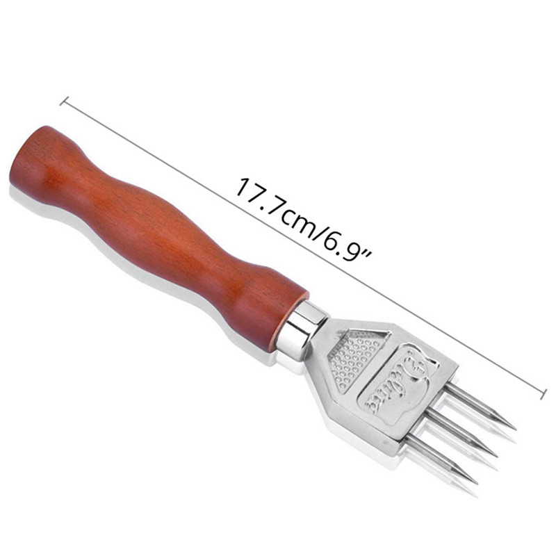 Ledo rinktuvas – tvirtas ledo smulkintuvas su medžio masyvo rankena, 304 nerūdijančio plieno trijų šakų ledo smulkintuvas kokteilių barmenui