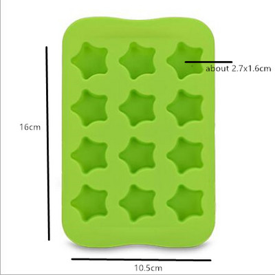 12 võrega silikoon-šokolaadivormi Creative Star/Südame/Ümara/ruudukujuline jääkuubikualus Fondant-koogikaunistusvorm