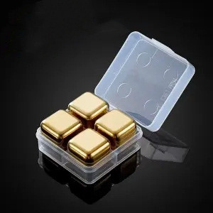 8 συσκευασίες ταχείας ψύξης 304 από ανοξείδωτο χάλυβα παγάκια ουίσκι πέτρες ουίσκι πέτρες ουίσκι επαναχρησιμοποιούμενα Chilling Stones Κύβοι πάγου για ποτά