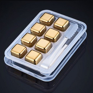 8 συσκευασίες ταχείας ψύξης 304 από ανοξείδωτο χάλυβα παγάκια ουίσκι πέτρες ουίσκι πέτρες ουίσκι επαναχρησιμοποιούμενα Chilling Stones Κύβοι πάγου για ποτά