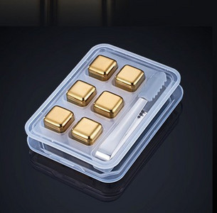 8 συσκευασίες ταχείας ψύξης 304 από ανοξείδωτο χάλυβα παγάκια ουίσκι πέτρες ουίσκι πέτρες ουίσκι επαναχρησιμοποιούμενα Chilling Stones Κύβοι πάγου για ποτά