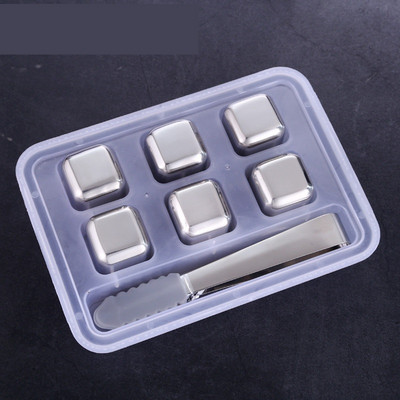 8 συσκευασίες ταχείας ψύξης 304 από ανοξείδωτο χάλυβα παγάκια ουίσκι πέτρες ουίσκι πέτρες ουίσκι επαναχρησιμοποιούμενα Chilling Stones Κύβοι πάγου για ποτά