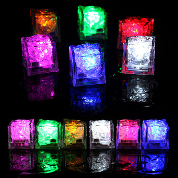 3Pcs LED Light Ice Cubes Светеща нощна лампа Party Bar Wedding Cup Decoration Night Lamp Party Bar Wedding Cup Decoration Cup