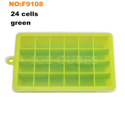 Silikoonist jääkuubikualused kaanega, 15 õõnsusega 24 õõnsusega jääkuubikuvormid kokteilide, viski, kommide, šokolaadi ja muu jaoks