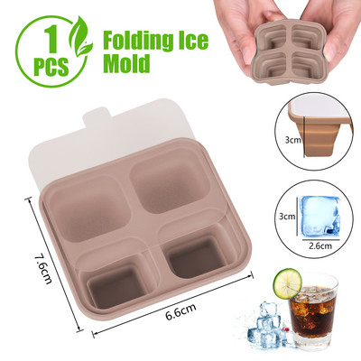 4/6/8 ruudustik suur jääaluse vormikarp, suur toidukvaliteediga silikoonist jääkuubiku kandik, vorm isetehtud baari pubi veini jääklotside valmistaja mudel