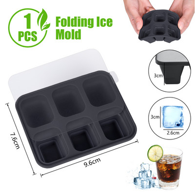 4/6/8 ruudustik suur jääaluse vormikarp, suur toidukvaliteediga silikoonist jääkuubiku kandik, vorm isetehtud baari pubi veini jääklotside valmistaja mudel