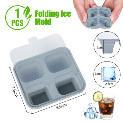 4/6/8 ruudustik suur jääaluse vormikarp, suur toidukvaliteediga silikoonist jääkuubiku kandik, vorm isetehtud baari pubi veini jääklotside valmistaja mudel