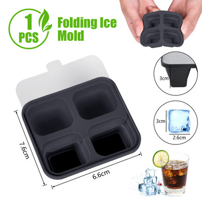 4/6/8 ruudustik suur jääaluse vormikarp, suur toidukvaliteediga silikoonist jääkuubiku kandik, vorm isetehtud baari pubi veini jääklotside valmistaja mudel