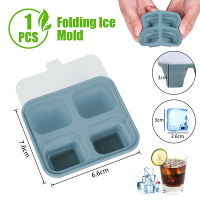4/6/8 ruudustik suur jääaluse vormikarp, suur toidukvaliteediga silikoonist jääkuubiku kandik, vorm isetehtud baari pubi veini jääklotside valmistaja mudel