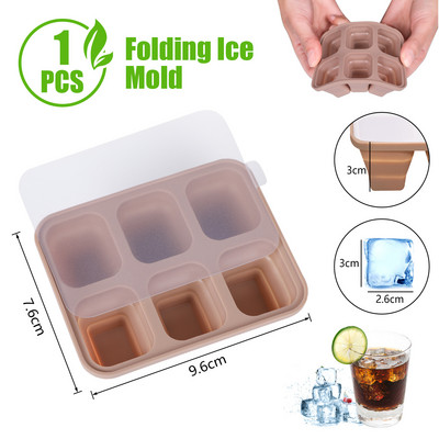 4/6/8 ruudustik suur jääaluse vormikarp, suur toidukvaliteediga silikoonist jääkuubiku kandik, vorm isetehtud baari pubi veini jääklotside valmistaja mudel