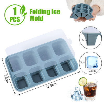 4/6/8 ruudustik suur jääaluse vormikarp, suur toidukvaliteediga silikoonist jääkuubiku kandik, vorm isetehtud baari pubi veini jääklotside valmistaja mudel