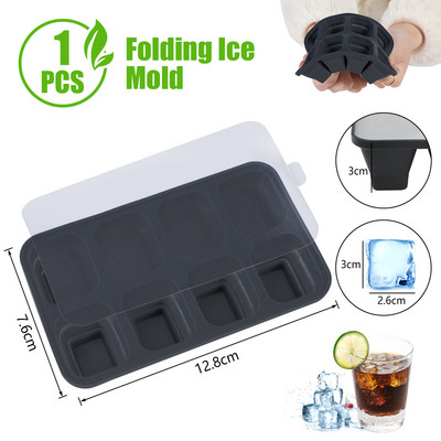 4/6/8 ruudustik suur jääaluse vormikarp, suur toidukvaliteediga silikoonist jääkuubiku kandik, vorm isetehtud baari pubi veini jääklotside valmistaja mudel