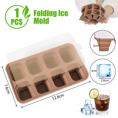 4/6/8 ruudustik suur jääaluse vormikarp, suur toidukvaliteediga silikoonist jääkuubiku kandik, vorm isetehtud baari pubi veini jääklotside valmistaja mudel